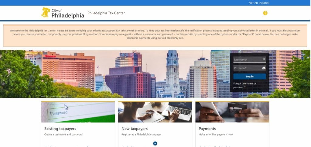 philly tax center website